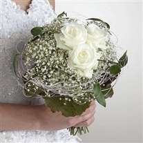 Wedding bridal bouquet with white roses