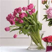 Wedding pink tulip centerpiece arrangement