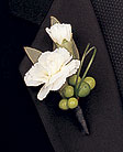 Mini white carnations boutonniere