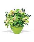 Flower Arrangement in Green Bowl