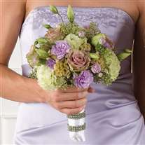 wedding bridal bouquet green lavander