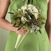 wedding bridal bouquet green scheme
