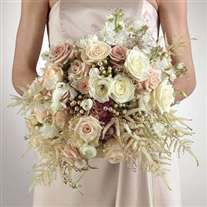 Wedding bridal bouquet mixed white flowers