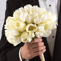 White tulips bridal bouquet